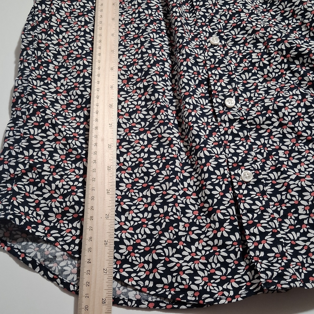 J. Crew Men's Navy Floral Print Short Sleeve Shirt Slim Casual Size M - Picture 8 of 9